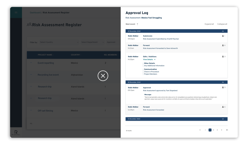 Feature Roundup Feature - Approval logs